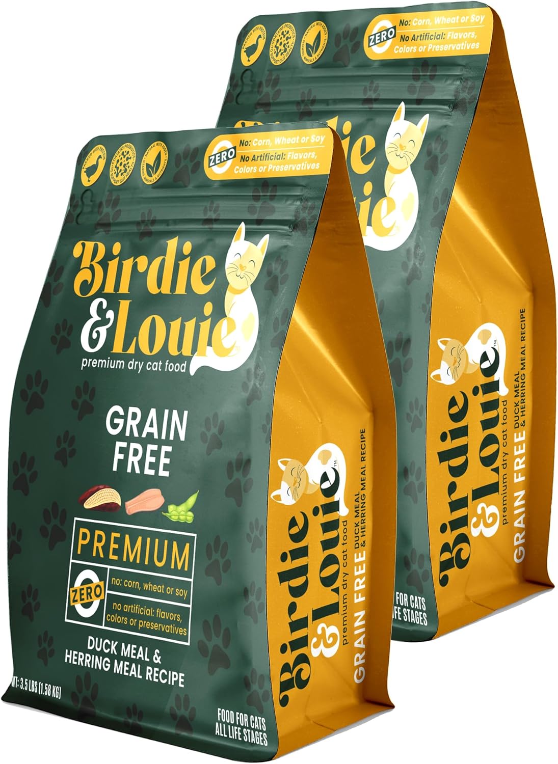 Birdie and Louie Dry Cat Food Duck Meal & Herring Meal Recipe