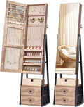 Full-Length Jewelry Cabinet Armoire with Mirror - Space Saving