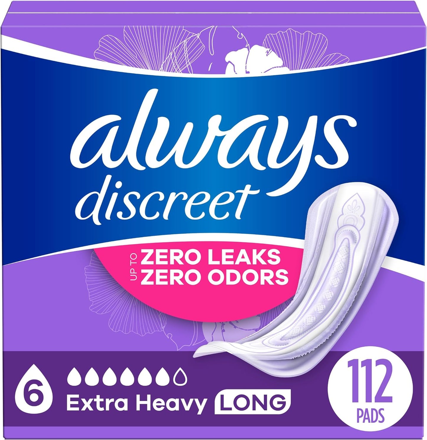 Always Discreet 112ct Long Extra Absorb Postpartum Pads