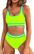 BMJL High Waisted Color Block Bikini Set - Sporty Cheeky Cut
