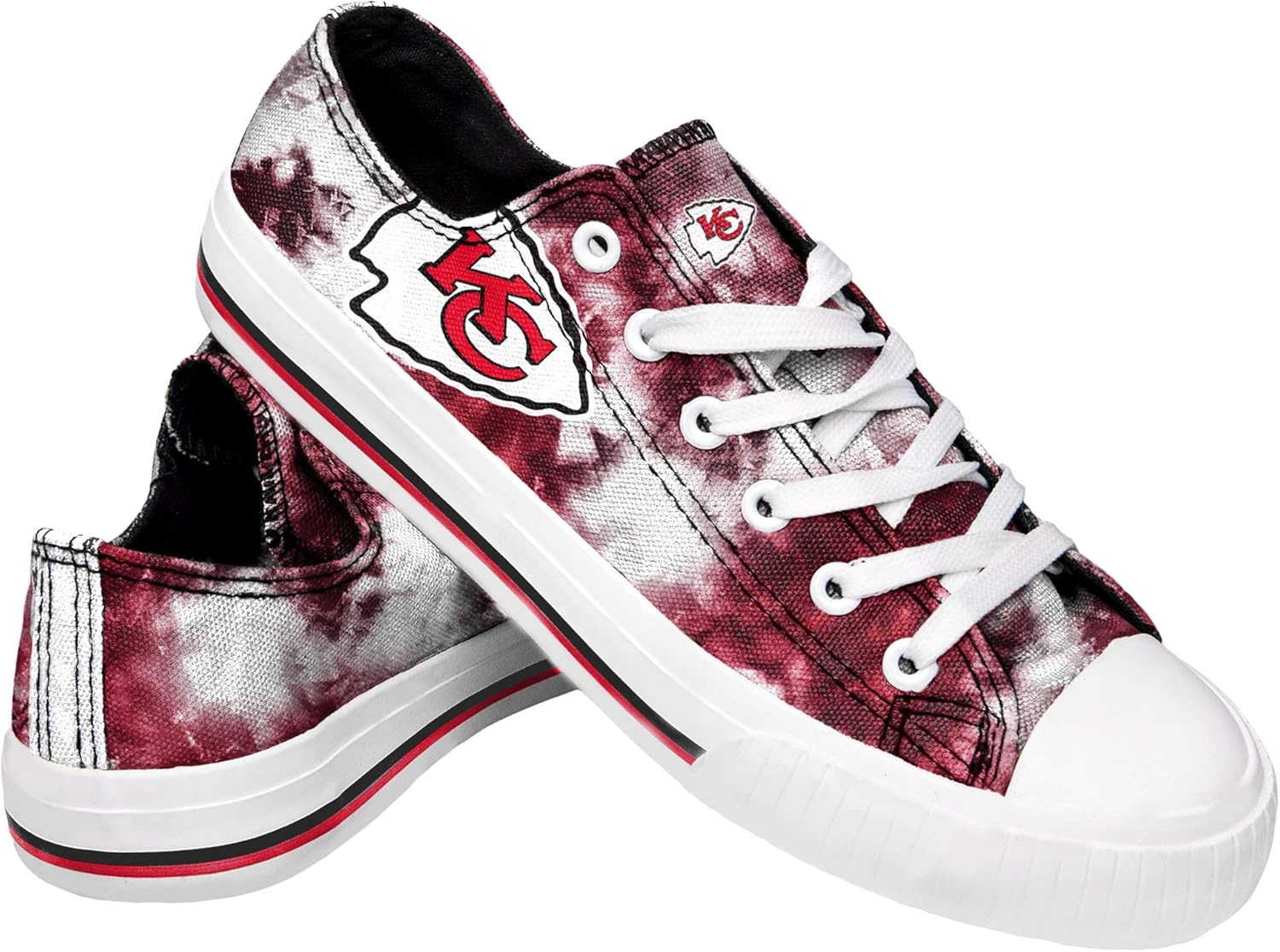 FOCO Women's NFL Team Logo Glitter Low Top Canvas Sneakers