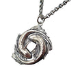 Koi Fish Yin Yang Necklace Charm Pendant - Handmade 925 Silver