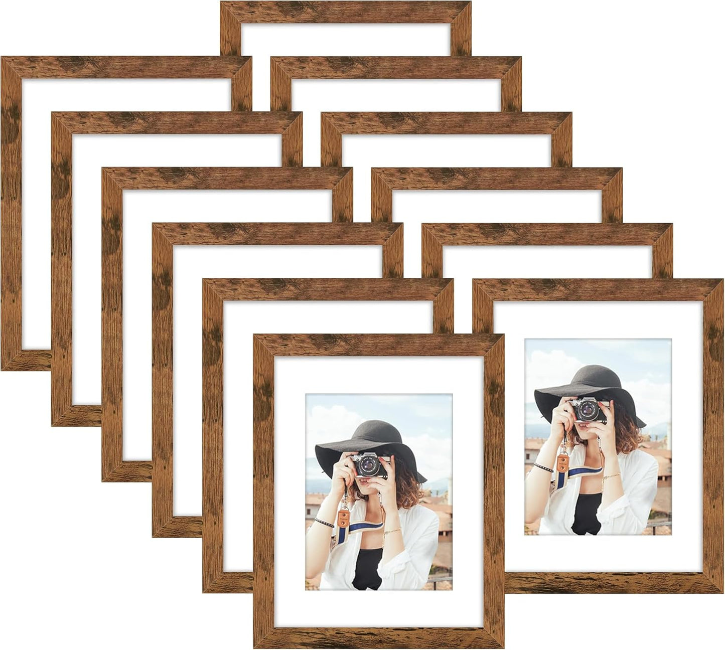 Picrit 8.5x11 Picture Frame Set of 12 for Wall or Table Display