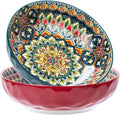Large Serving Bowls Set of 2, 75 Oz Bohemian Style Dishes