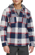 Levi's Plaid Sherpa Lined Hooded Shirt Jacket - Warm, Casual Layer you