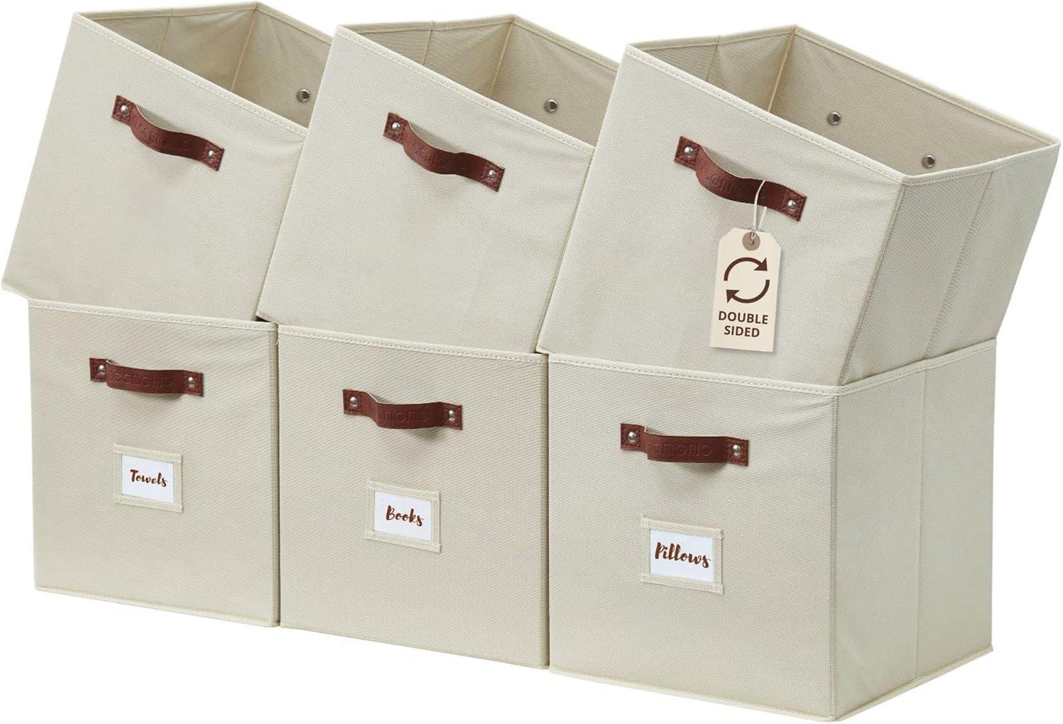 DECOMOMO Storage Cubes - Durable 13x13 Fabric Organizer Bins