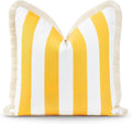 Hofdeco Premium Coastal Patio Pillow Cover 20x20 - Yellow Stripe