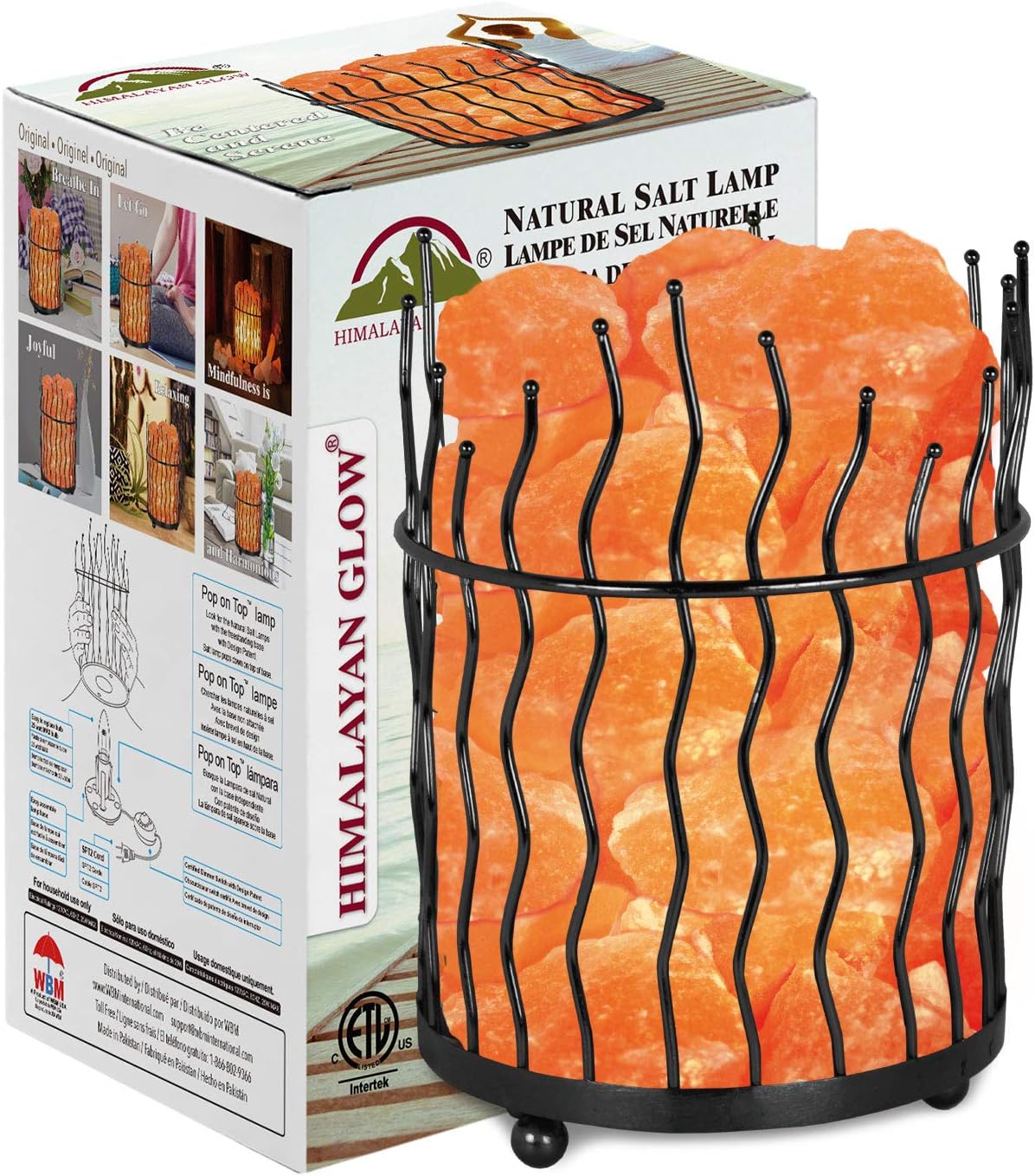 Himalayan Glow Pillar Style Salt Basket Lamp for Home Decor