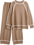 LILLUSORY Womens Knit Lounge Set - Oversized Sweater & Wide Leg Pants