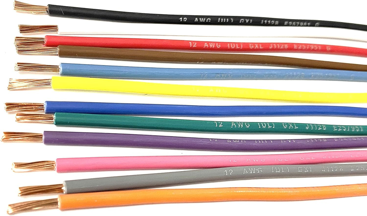 AC/DC Wire And Supply 12 AWG High Temp GXL Wire in 12 Colors