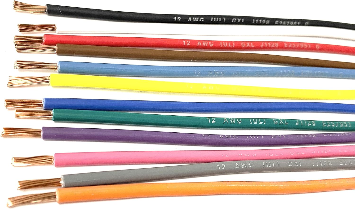 AC/DC Wire And Supply 12 AWG High Temp GXL Wire in 12 Colors