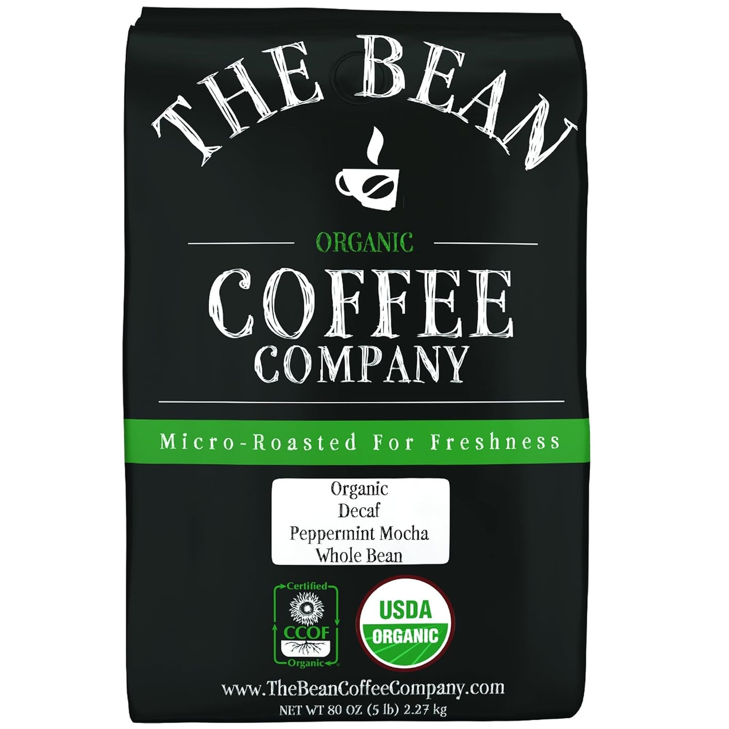 Organic Decaf Peppermint Mocha Whole Bean Coffee Delight