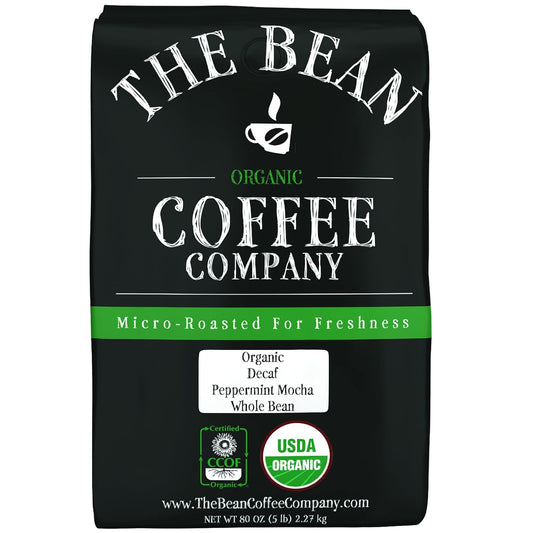 Organic Decaf Peppermint Mocha Whole Bean Coffee Delight