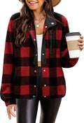 Cozy Fleece Jacket Western Aztec Print Snap Button Down Coat - Warm