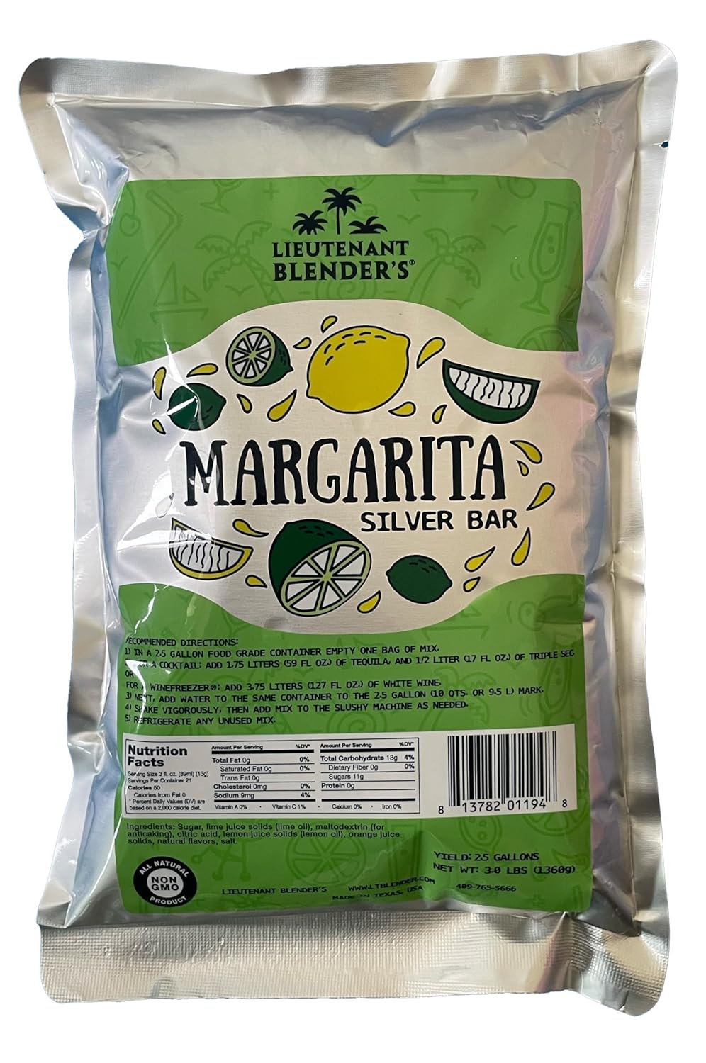 2.5 Gallons Margarita Mix - Non-GMO Concentrate by Lt. Blender
