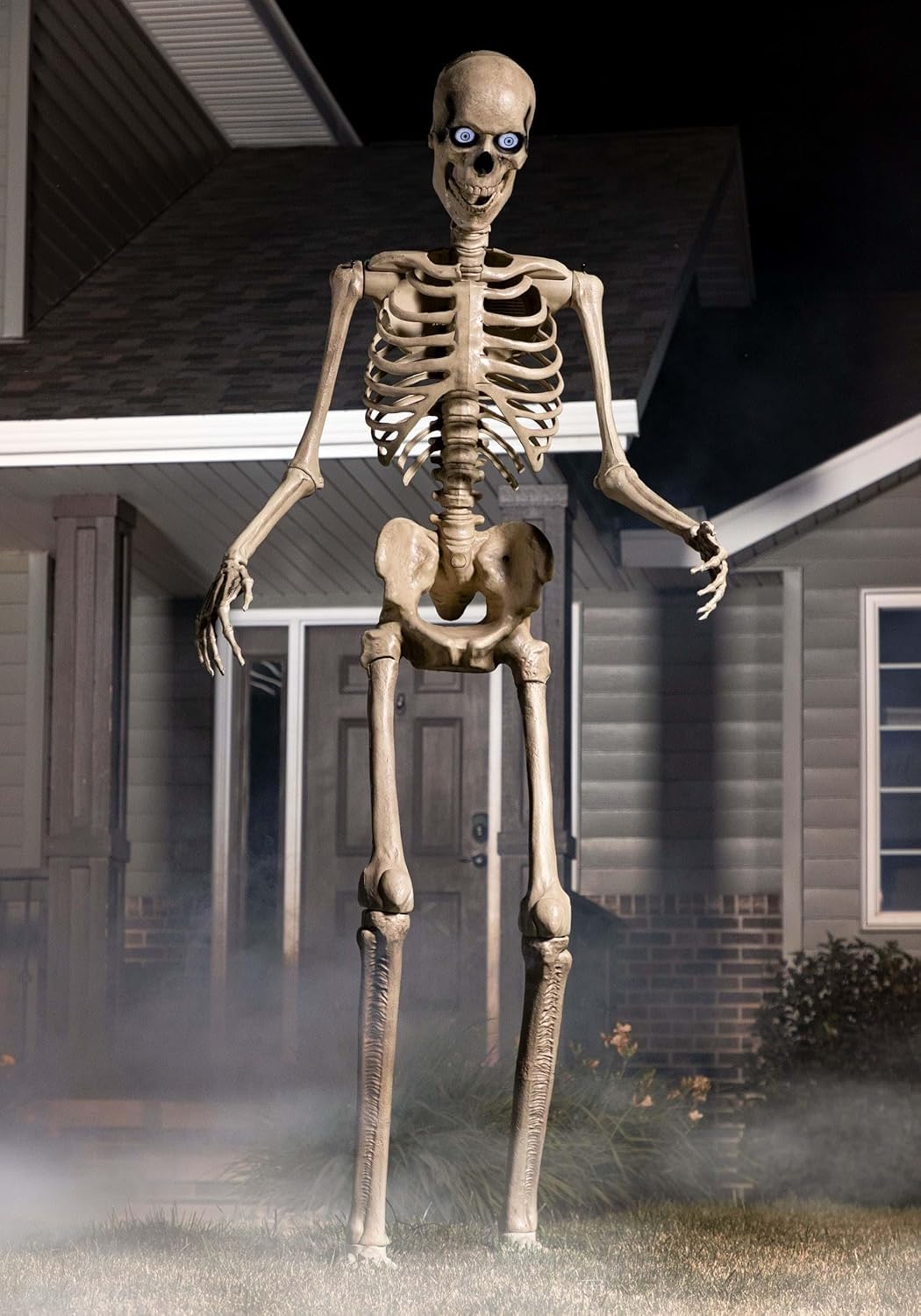 8FT Animated Outdoor Yard Skeleton Decoration for Halloween Fun