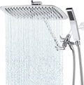 G-Promise All Metal 14 in Dual Square Shower Head with Handheld