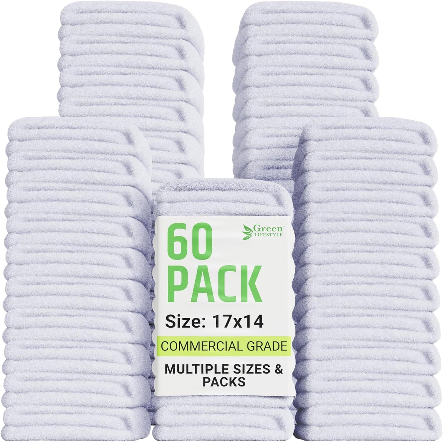 Highly Absorbent 60-Pack Cotton Wash Cloths for Cleaning Tasks