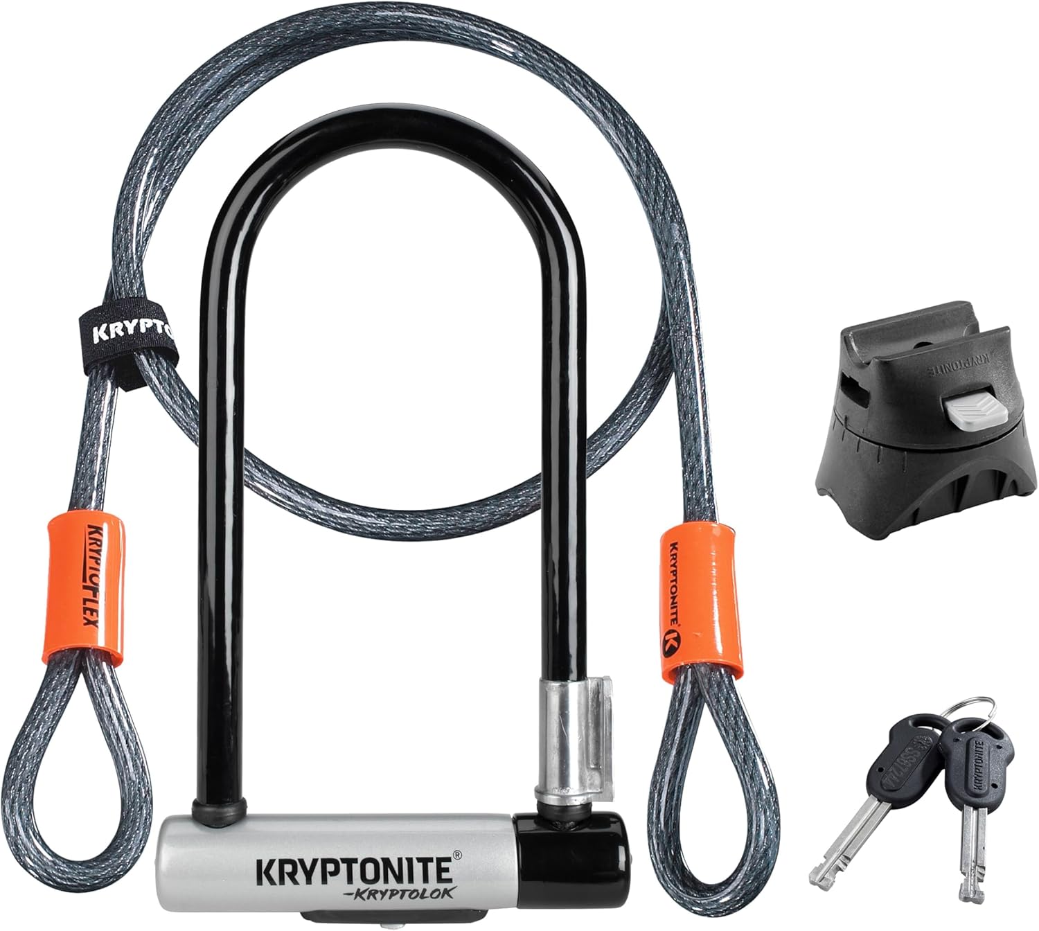 Kryptonite Kryptolok Standard Bike U-Lock with Cable Security