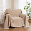 Sofa Covers Armchair Single Couch Cover with Tassel - Chenille