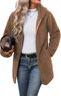 Womens Fleece Jacket Hooded Sherpa Full Zip - Warm, Soft Layer