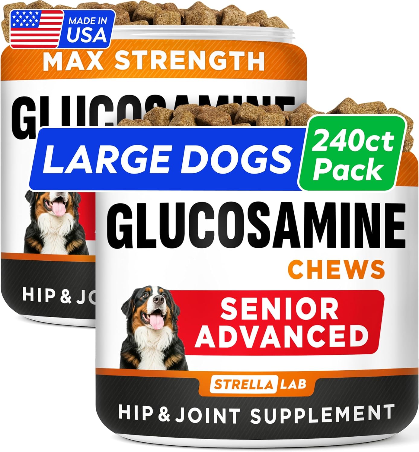 Senior Advanced Glucosamine Joint Supplement for Dogs - 240Ct