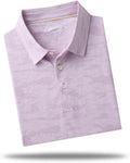 M MAELREG Golf Shirts for Men Short Sleeve Heather Jacquard Polo