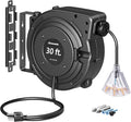 Retractable Extension Cord Reel 30FT - Safe Auto-Retract Cord Reel