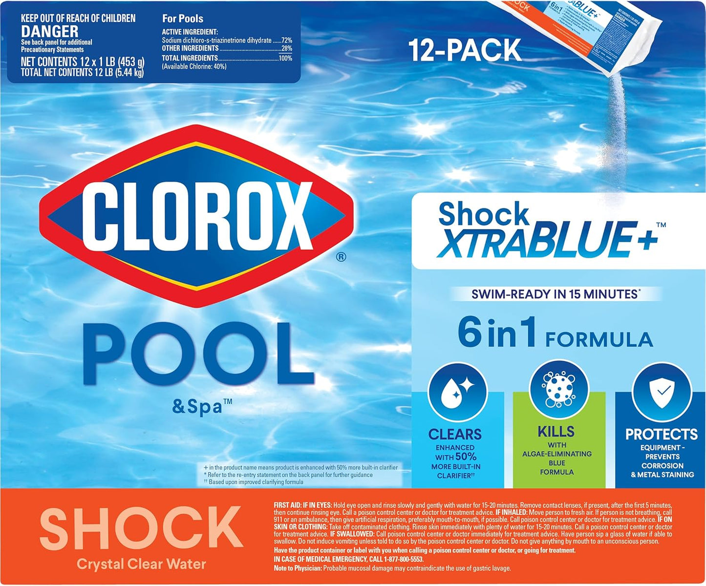 Clorox Pool&Spa Shock XTRABLUE Plus for Clear Swimming Pools