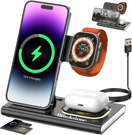 Charge all Apple devices wirelessly with Brookstone 3-in-1 Station