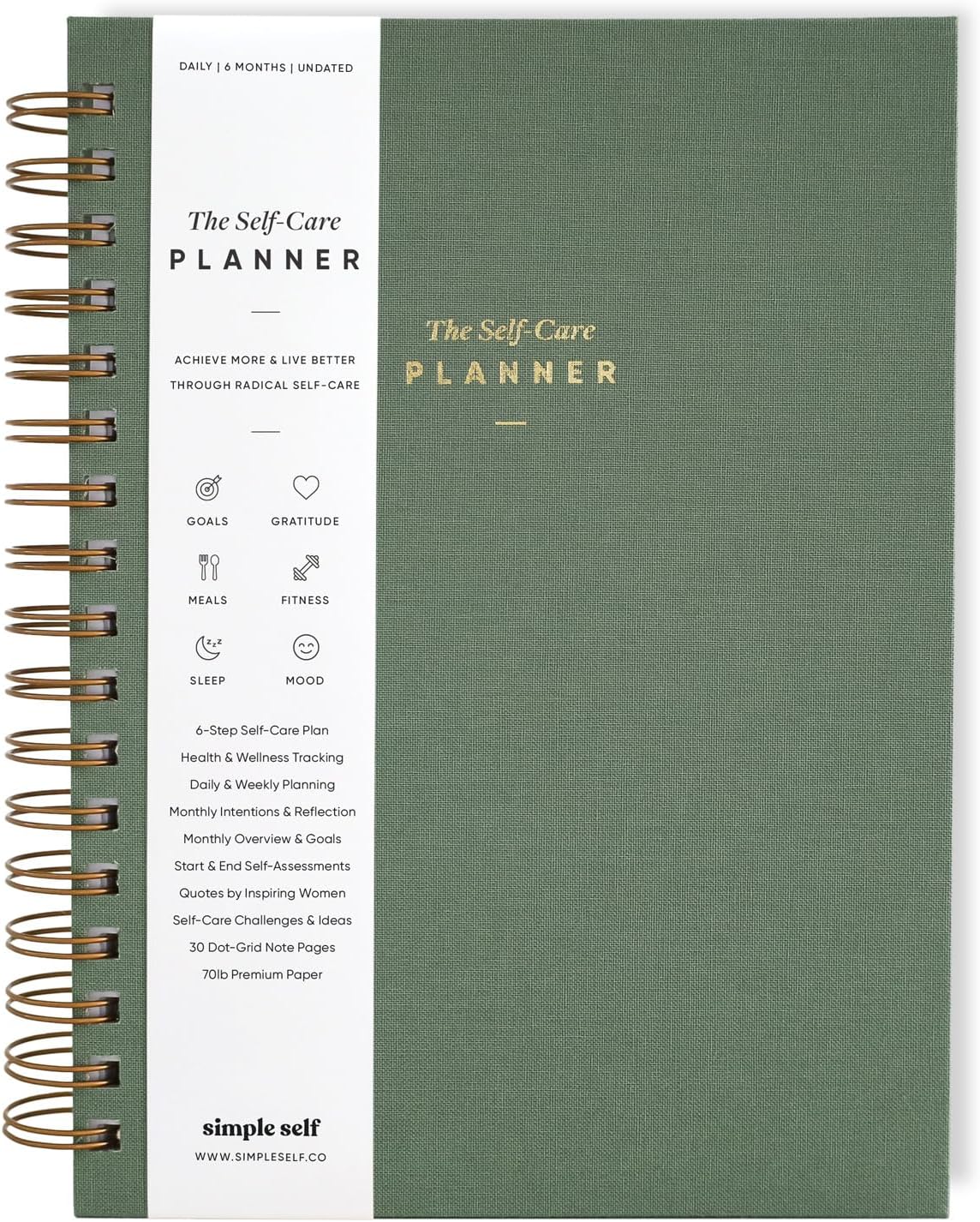 The Self-Care Planner - Undated 6 Month Life Planner for Wellness