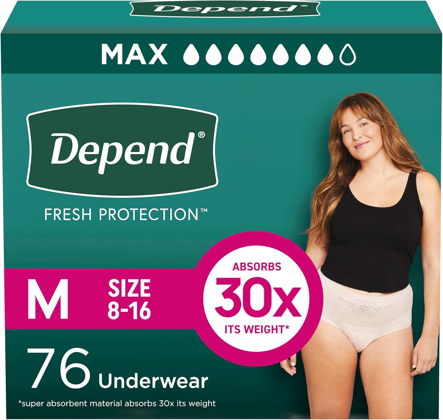 Depend Fresh Protection Adult Diapers for Women, Maximum Absorbency