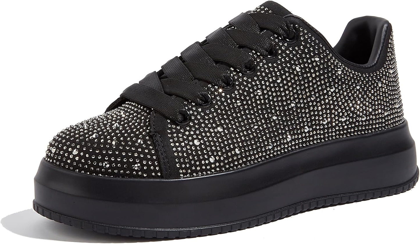 Sparkly Rhinestone Sneakers for Women - Bling Platform Shoes