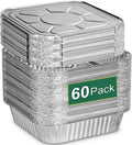 8x8 Aluminum Pans with Lids 60 Pack - Disposable Square Baking Pans