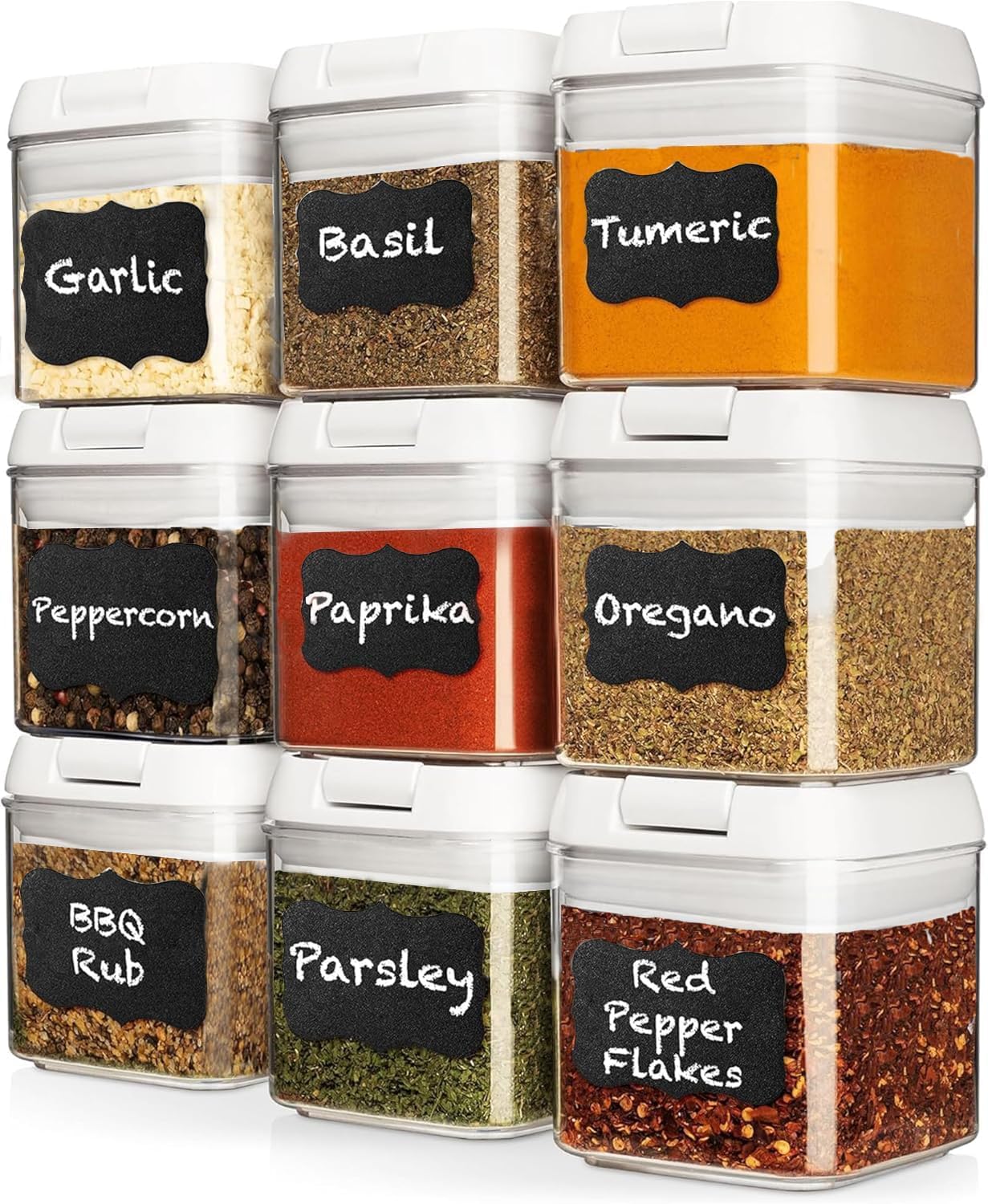 Shazo 9 PC Airtight Food Storage Containers for Kitchen Organization