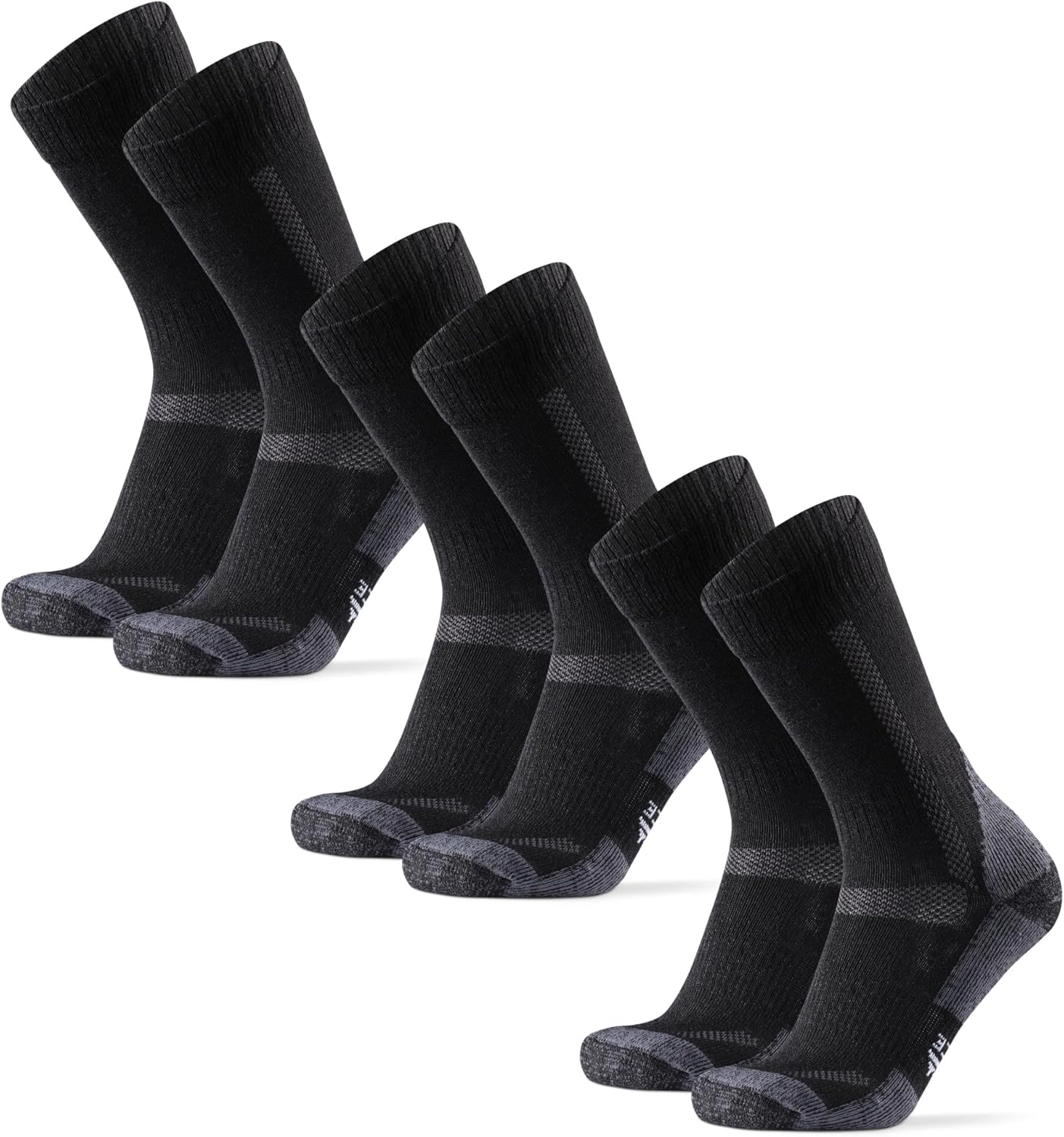 Merino Wool Hiking Crew Socks for Men & Women - 3 Pairs