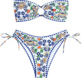 Bandeau Bikini O Ring Strapless Tie Back High Cut Two Piece ZAFUL