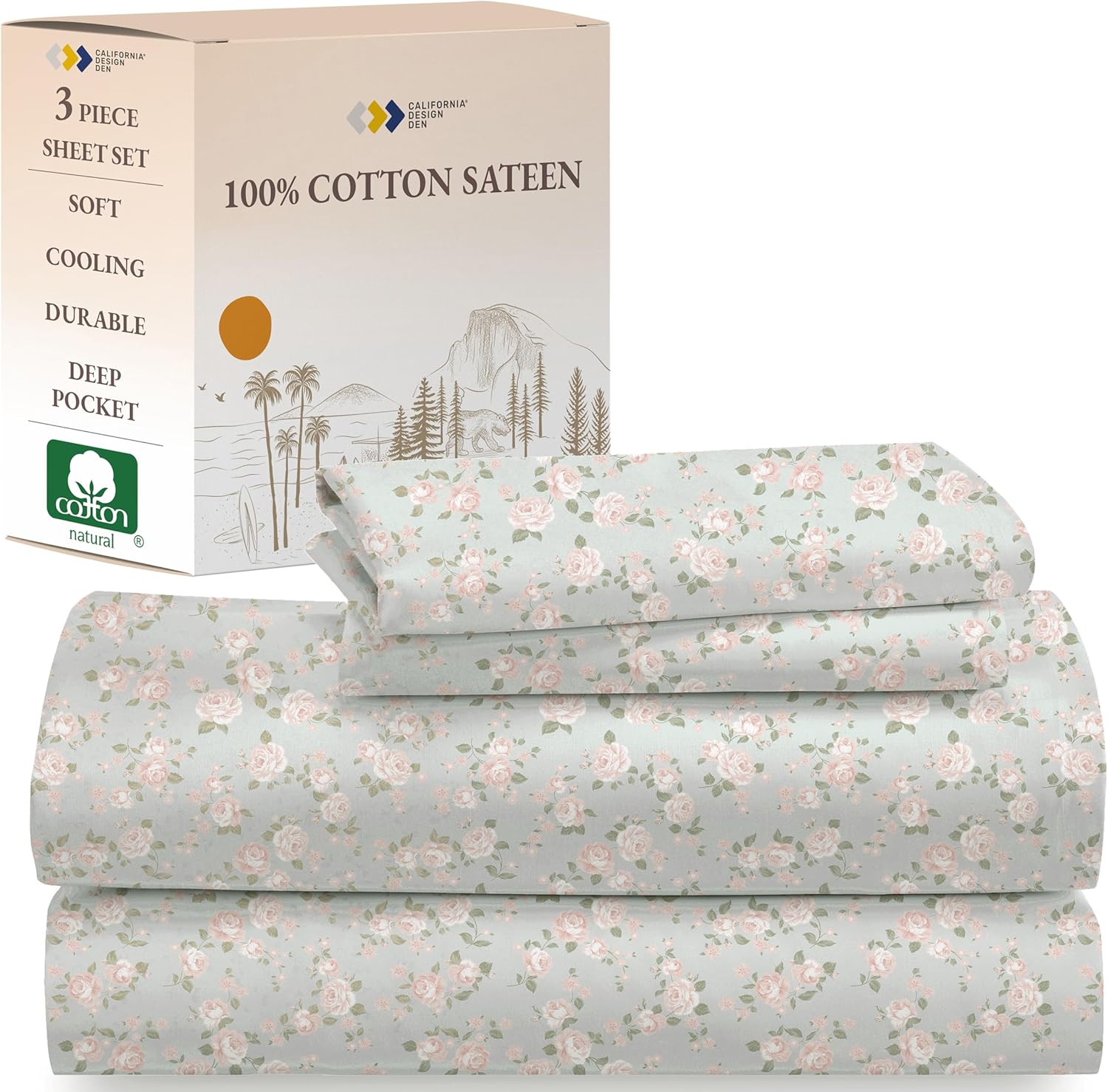 California Design Den Vintage Rose Twin XL Sheet Set for Comfort