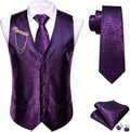 Mens Suit Vest Paisley Silk Jacquard Waistcoat Set - Complete 5PC