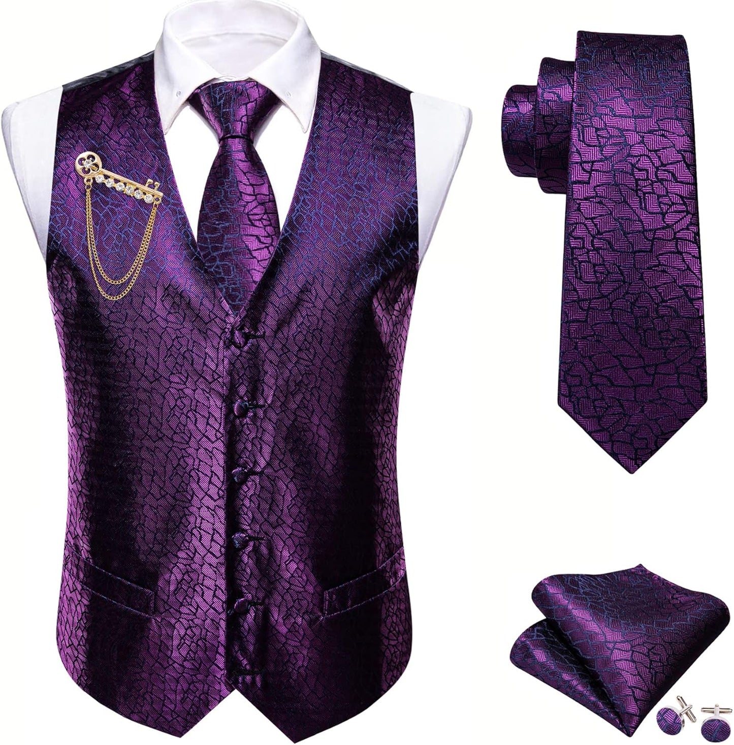 Stylish Barry.Wang Mens Suit Vest Set for Any Occasion