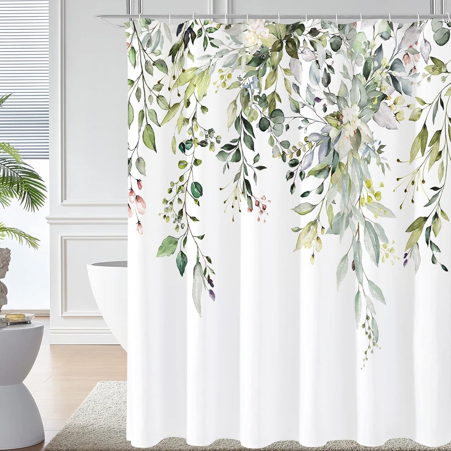 Sage Green Eucalyptus Shower Curtain Set
