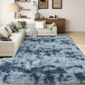 8x10 Large Area Rug Tie-dye Blue Grey - Ultra Soft Plush for Living