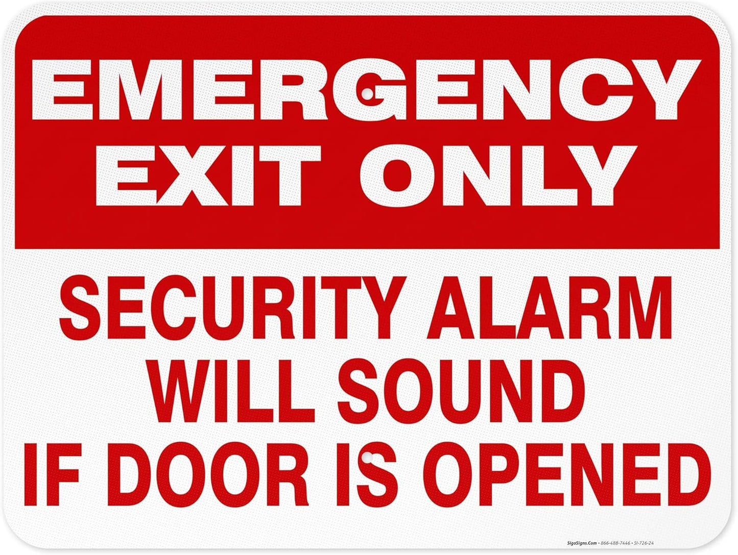 Emergency Exit Only Sign with Security Alarm Sound Feature