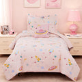 Twin Comforter Set for Girls - Glow in the Dark Space Bedding Set