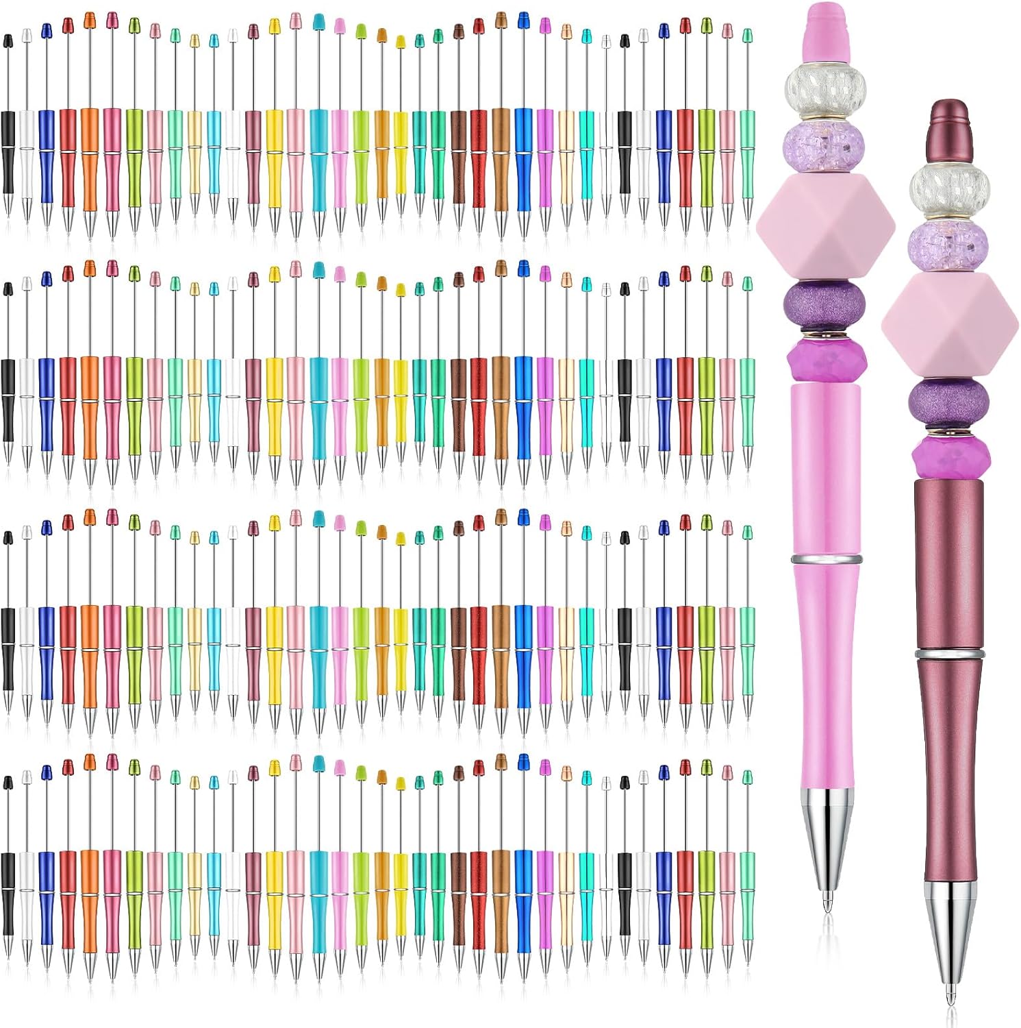 150 Pieces Plastic Beadable Pens for DIY Crafts and Gifts