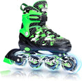 Boys Adjustable Inline Skates with Light up Wheels - Kids Illuminating