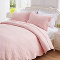 Queen Quilt Set Ruffles Lightweight Reversible Quilt - Soft Microfiber
