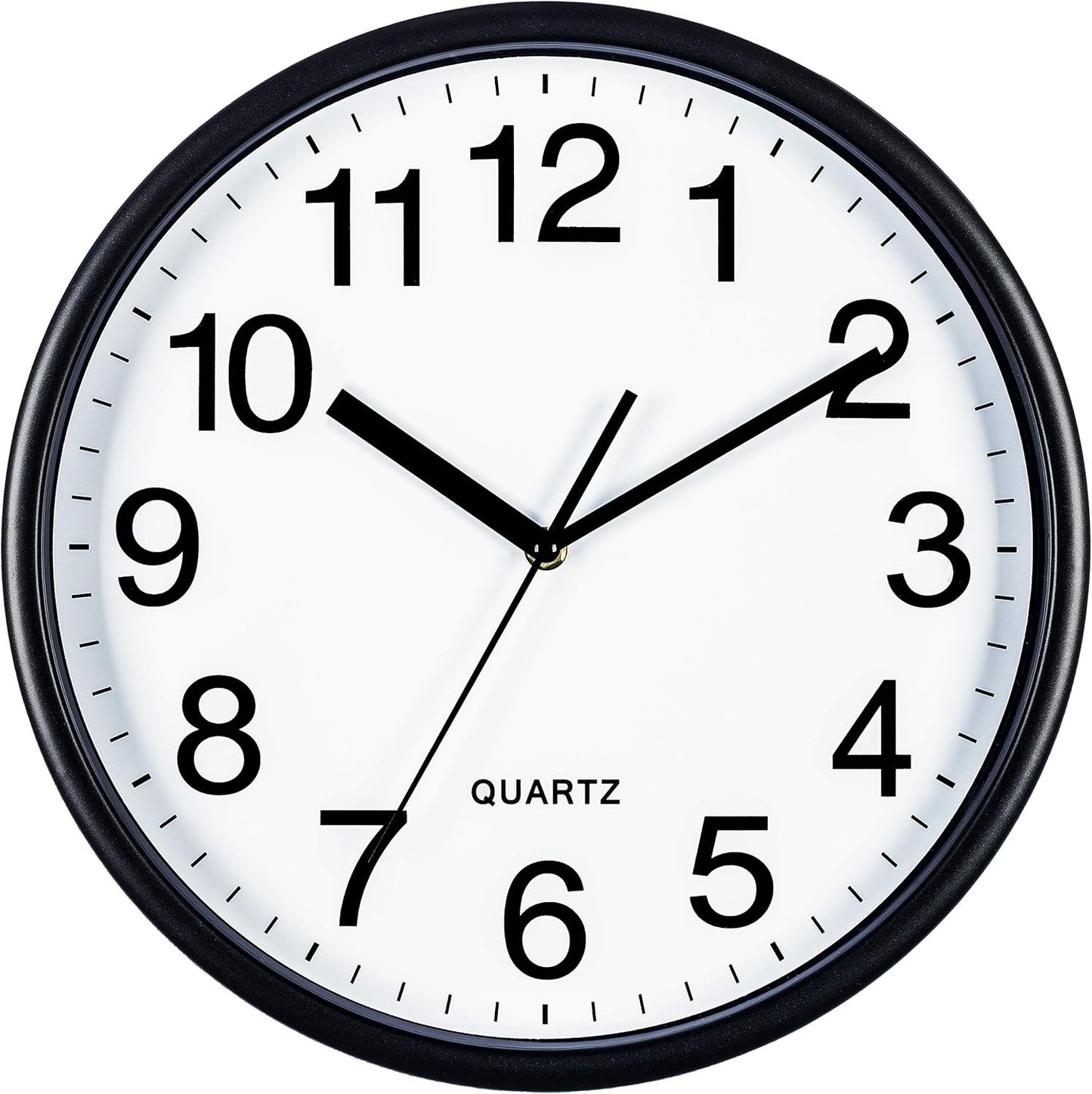Large Silent Wall Clock - Easy Read, Black
