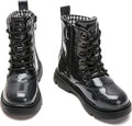 DADAWEN Kids Glitter Waterproof Mid Calf Combat Boots for All Weather