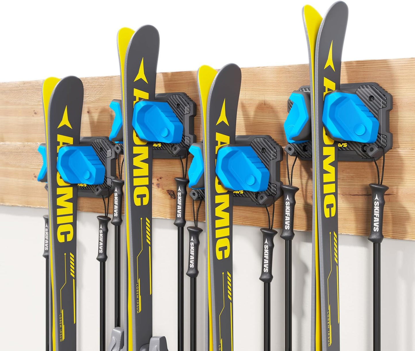 Ski & Snowboard Wall Rack for Garage - Damage-Free Storage